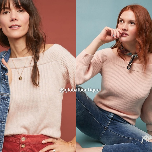 Anthropologie Tops - HTF NWT ANTHROPOLOGIE Dancer Off-Shoulder Sweater